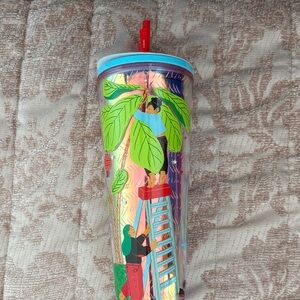 Colorful Tumbler with Straw
